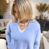 MMThora v-neck knit blue