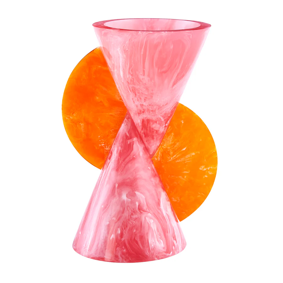 Mustique cone vase pink/orange