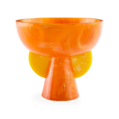 Mustique Pedestal Bowl - Orange/yellow