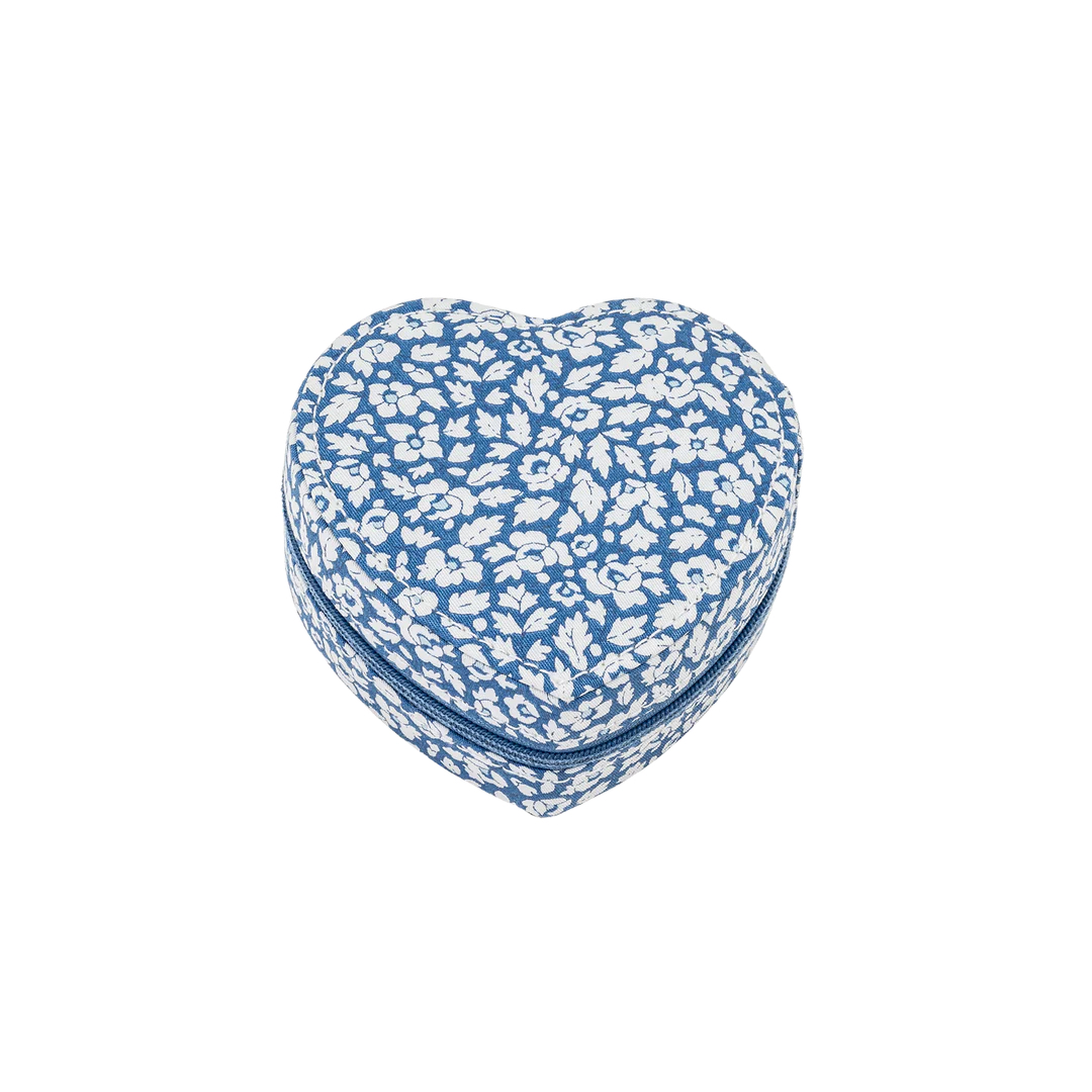 Smykkeskrin heart Feather blue