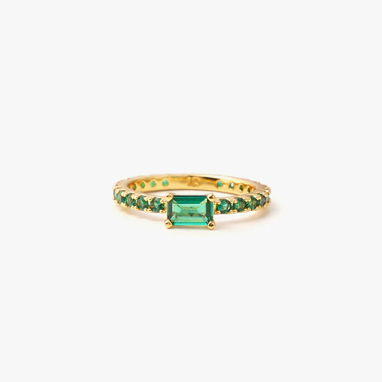 Ultra slim ring green (m/stein)