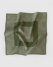 Striped scarf Green & Cream 50cm