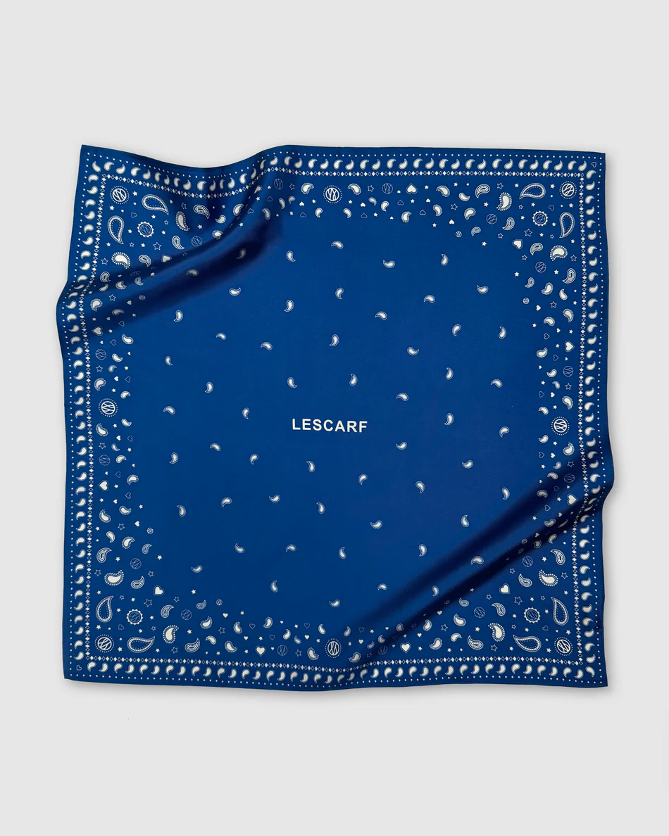 Paisley scarf Klein blue 50cm