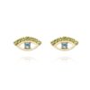 Petite greek eye earrings green/blue