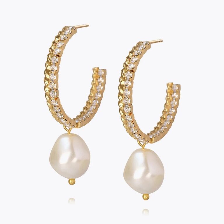 Kaia pearl earrings pearl/crystal