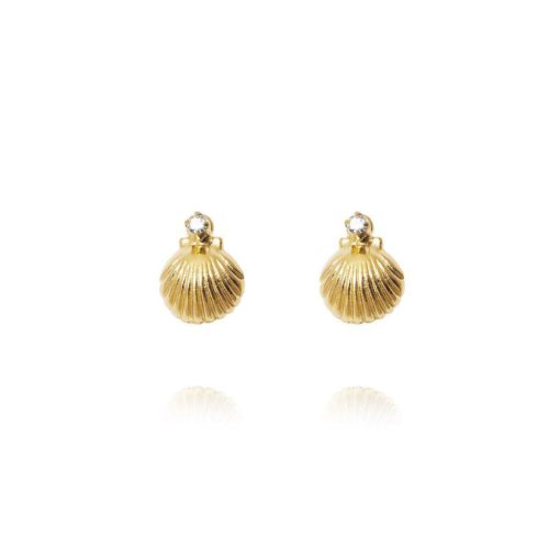 Petite shell earrings crystal