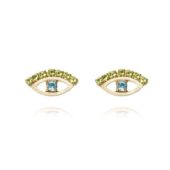 Petite greek eye earrings green/blue