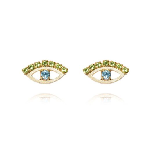 Petite greek eye earrings green/blue