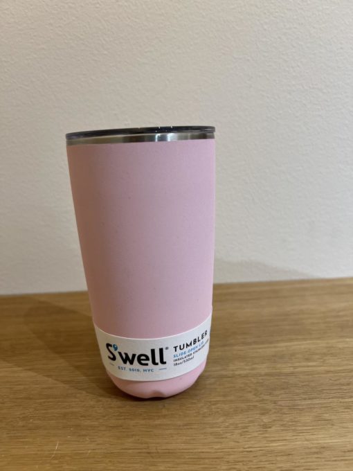 Pink topaz tumbler w/lid