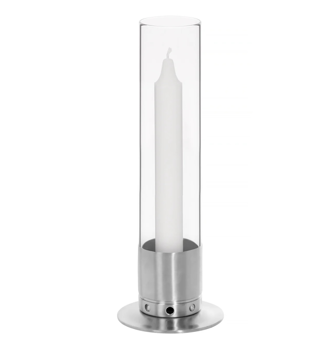 Candleholder brushed stainless steel small