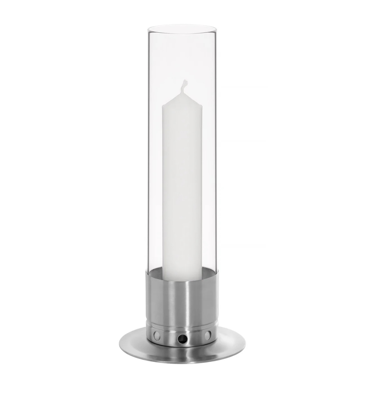 Candleholder brushed stainless steel large