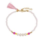 Bluma Pearl bead pink tassel bracelet