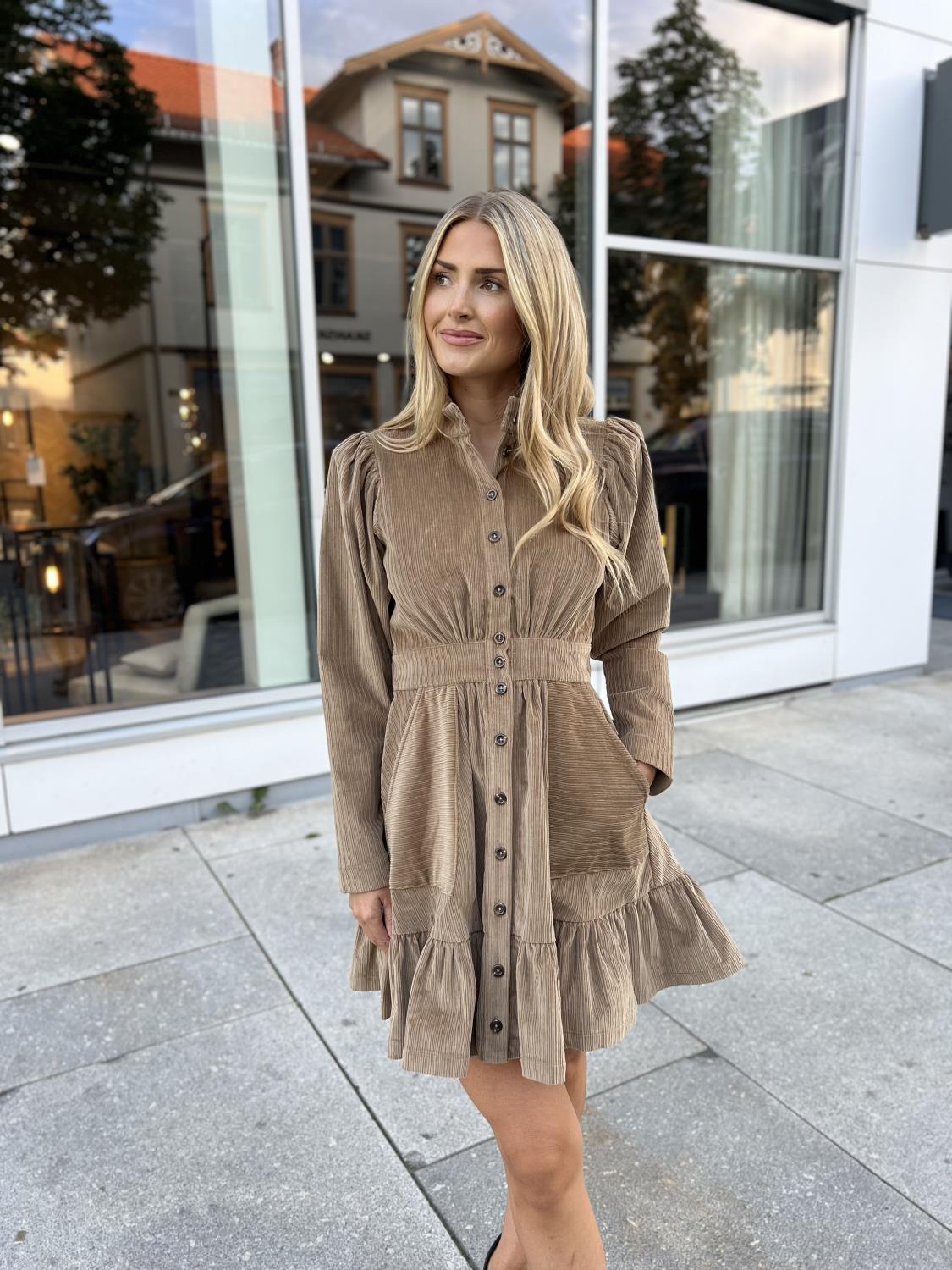 Corduroy Mini Dress Olive