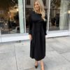 Dress midi black m/rynker midje