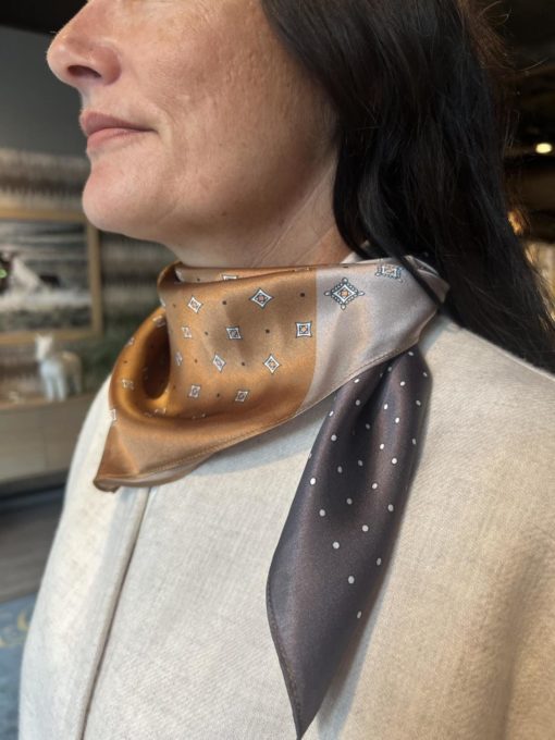 Cole silk scarf copper brown