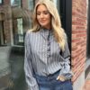 Biles Stripe Blouse Salute Navy