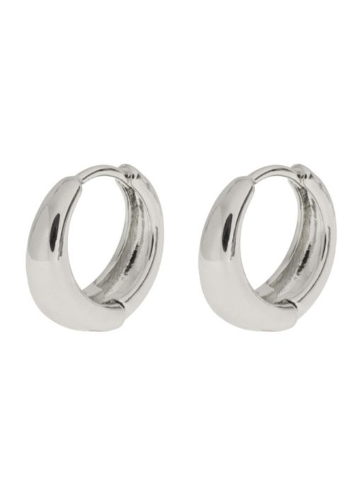 Faye - Classic Wide Hoop Earrings silver