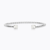 Mini twisted bracelet rhodium pearl