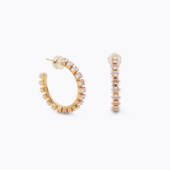 Crystal navette loop earring gold