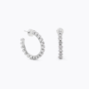 Crystal navette loop earring rhodium