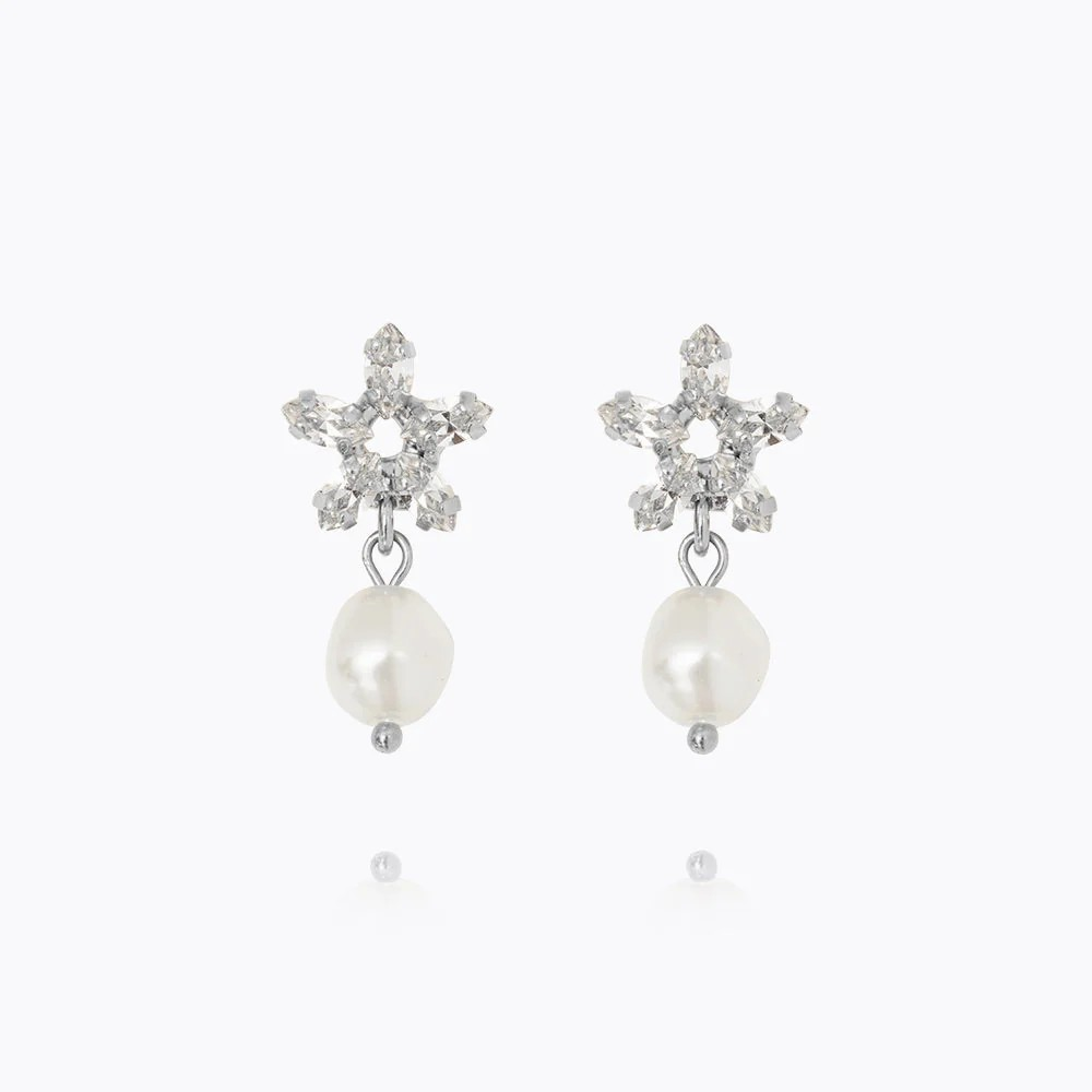 Emmy earrings pearl rhodium