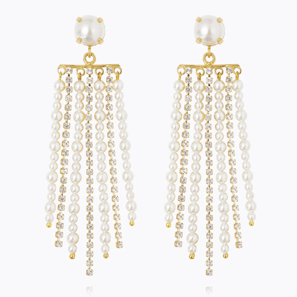 Donna earrings pearl/crystal