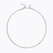 Crystal navette necklace rhodium