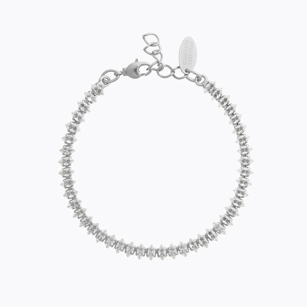 Crystal navette bracelet rhodium