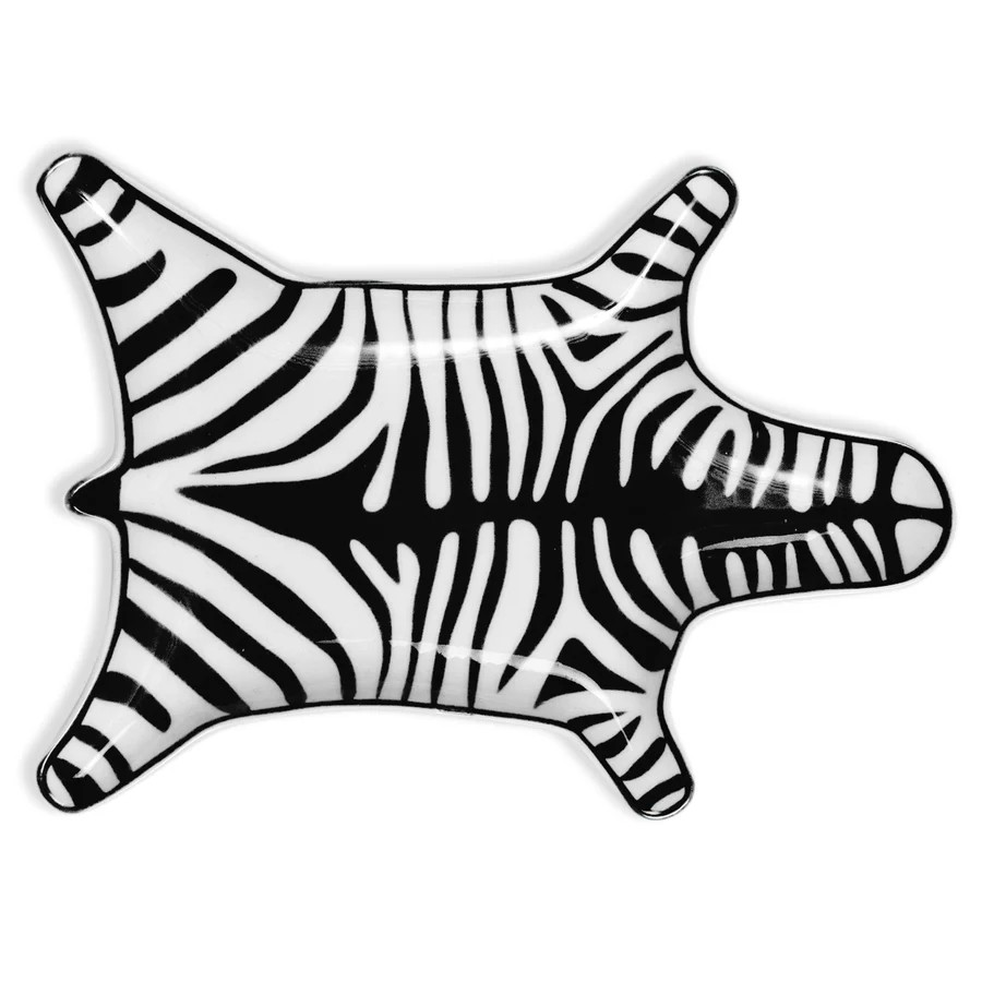 Zebra stacking dish black&white