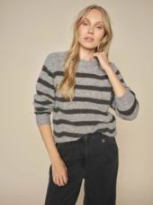 Thora Stripe Crewneck Sharkskin