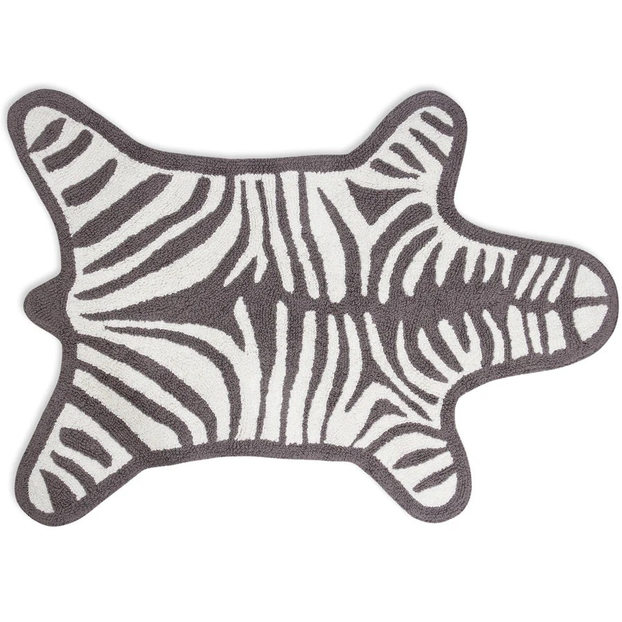 Grey zebra bathmat