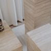 Phantom cube sidetable travertine