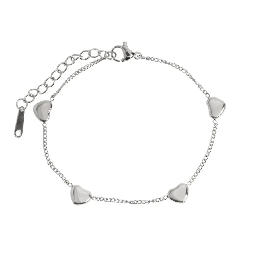 Lilou multi heart bracelet silver