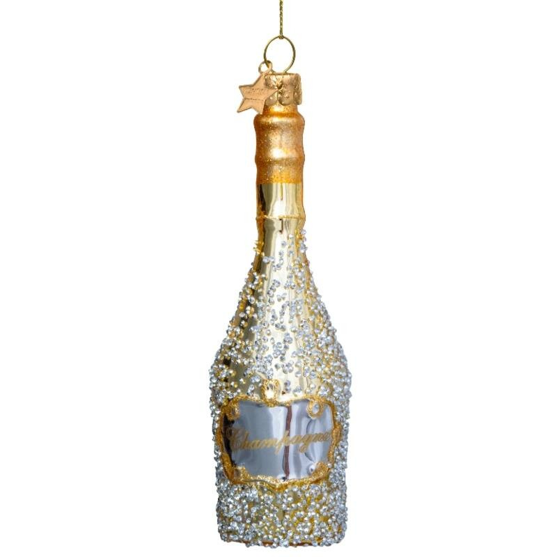 Oranment gold champagne bottle 16cm