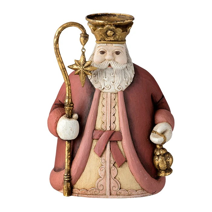 Santa red candle holder