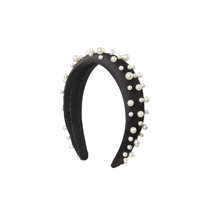 Day pearl bead hair band black