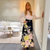 Organza maxi skirt growing flower