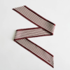 Narrow scarf striped wine red 115x8cm