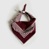 Cotton striped wine red scarf 55cm