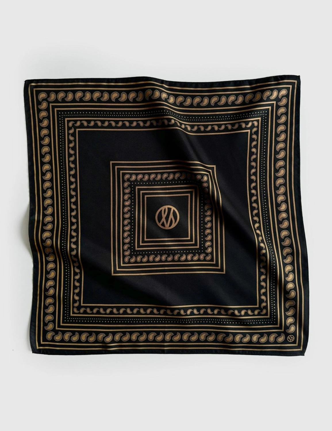 Paisley scarf black&gold 50cm