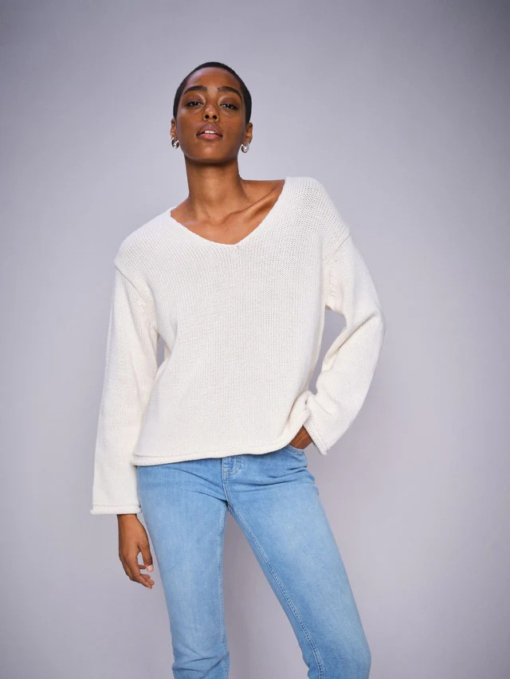 Bine v-neck knit ecru