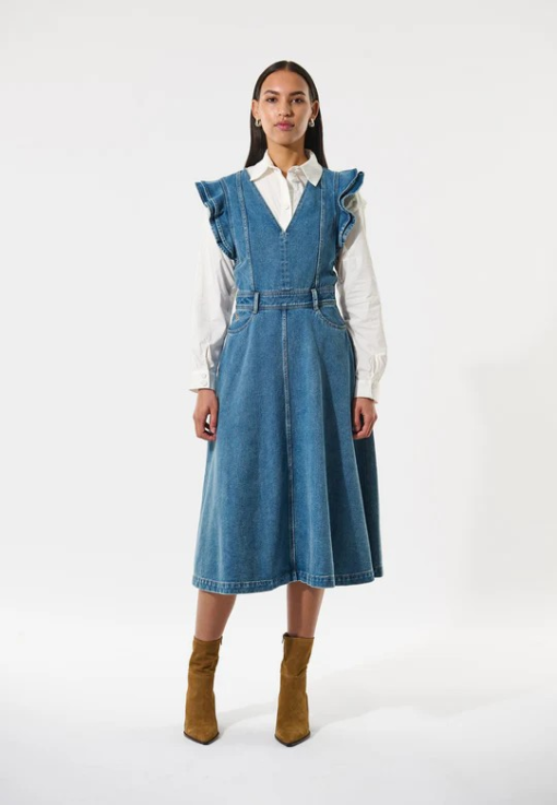 Edissa dress denim details light blue