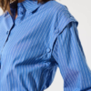 Zandie blouse button detail blue white stripe