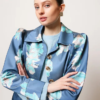 Tailored Satin jacket Turquoise Meadow