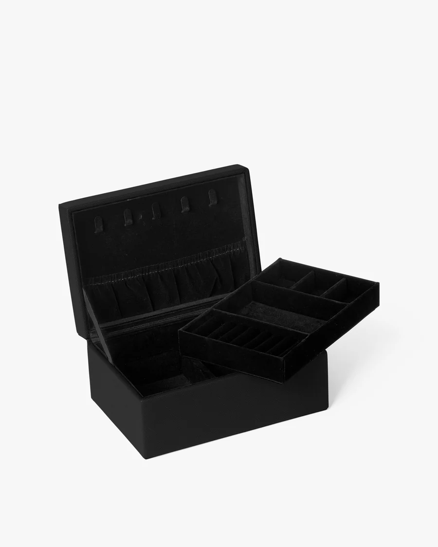 Saffiano Jewelry box medium black