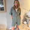 Moon classic short jumpsuit olive