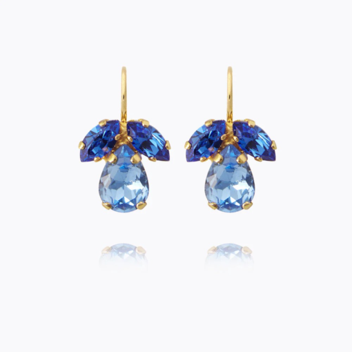 Petite timo earrings gold lapis sapphire