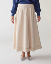 Berta drill skirt ecru jewel