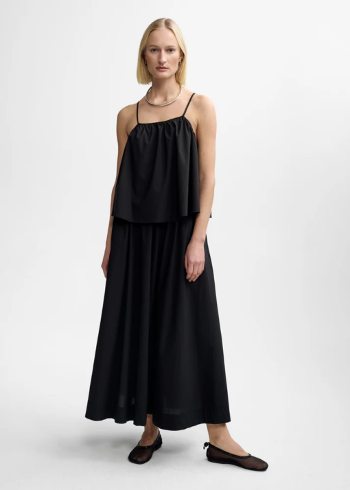 Amira poplin skirt black