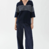 Freja striped top marine/ecru